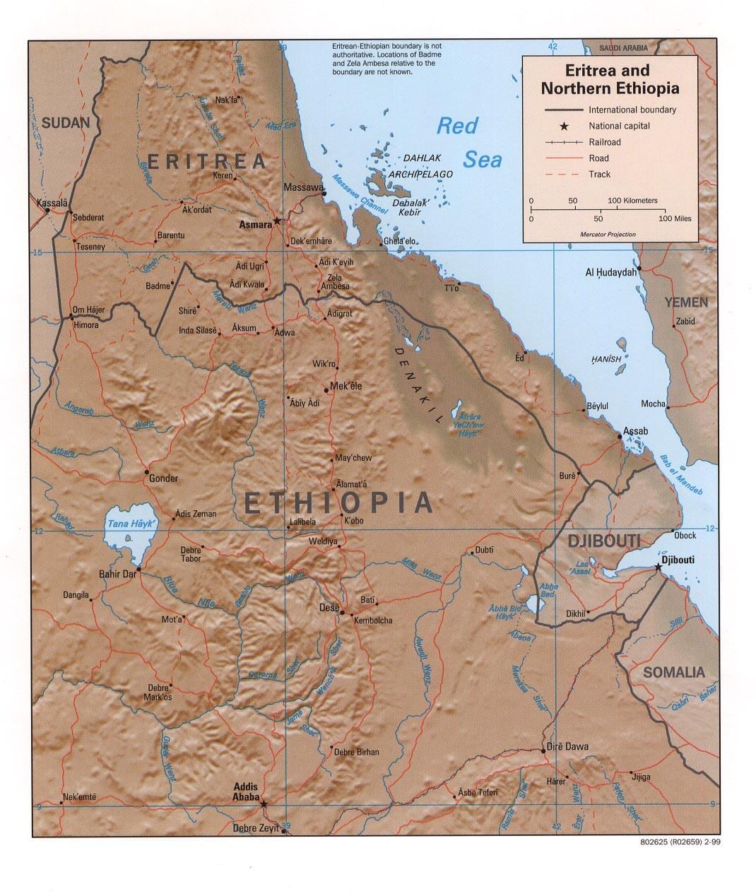 mapa del nord d'Etiòpia