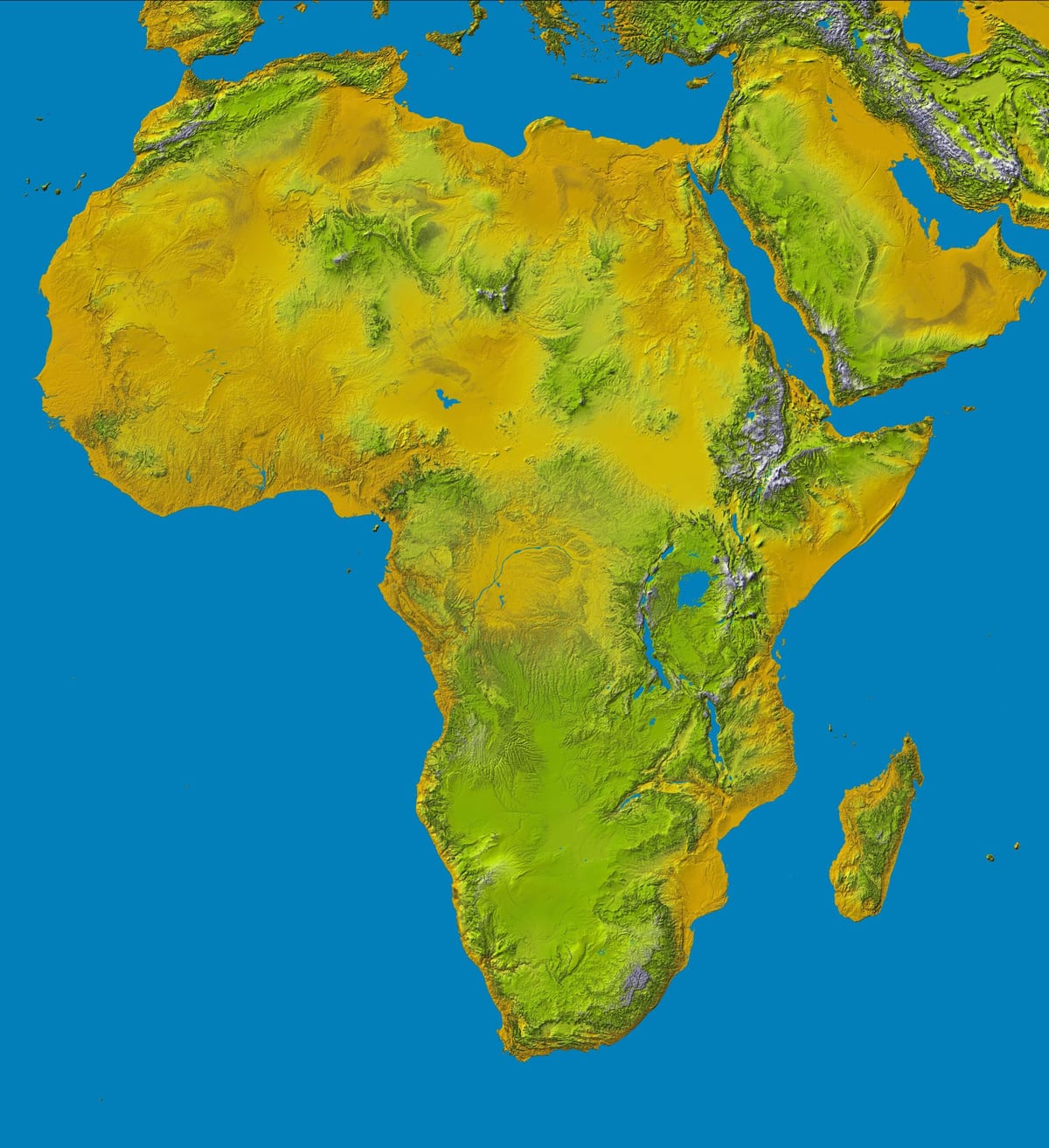 mapa de Etíop terres altes del món