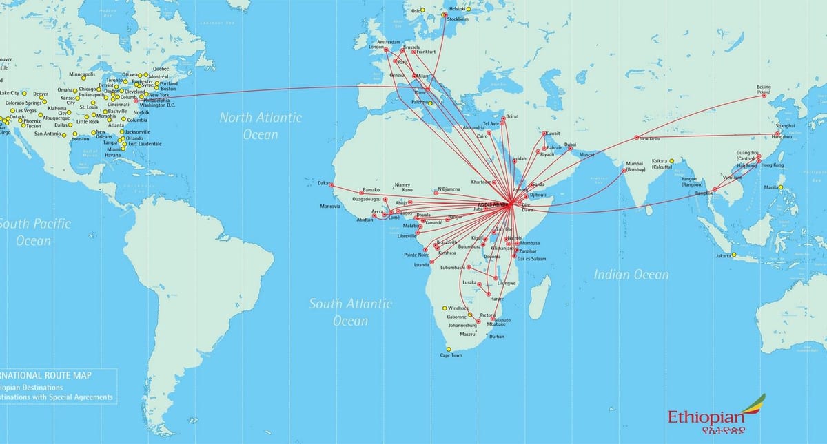 mapa de la ruta Etíop