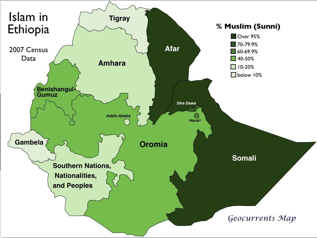 mapa de Etíop tribus