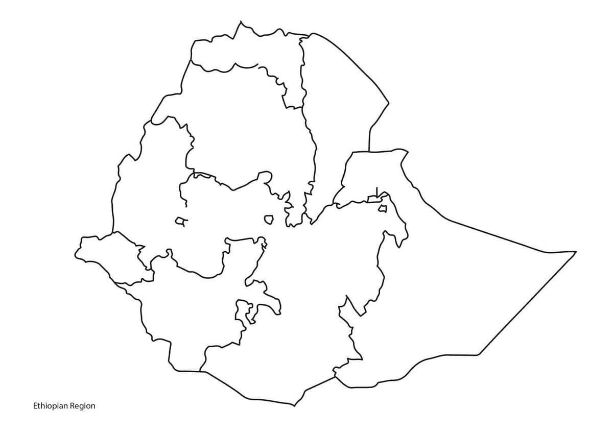en blanc mapa d'Etiòpia