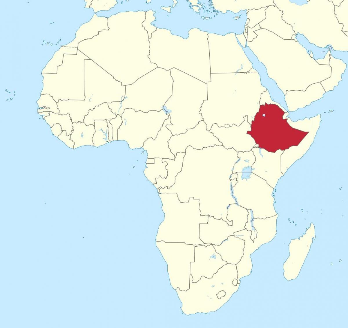 mapa d'àfrica mostrant Etiòpia