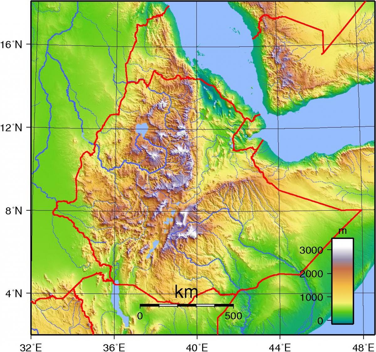 Etíop terres altes de l'àfrica mapa