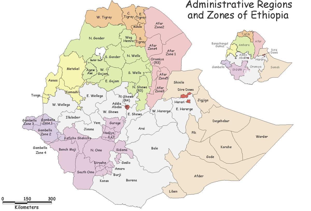 Etiòpia woreda mapa