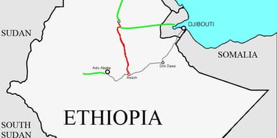 Etíop ferrocarril mapa
