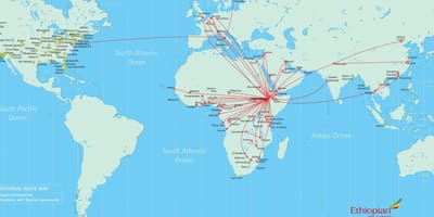 Mapa de la ruta Etíop
