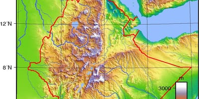 Etiòpia elevació mapa
