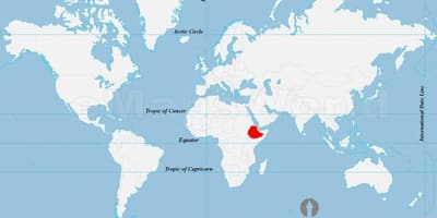 Mapa del món Etiòpia ubicació