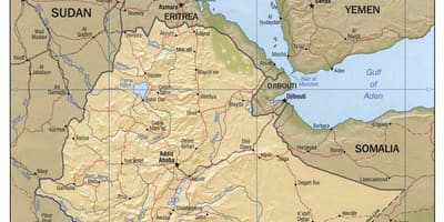 Mapa d'Etiòpia mapa 1980