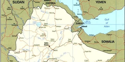 Mapa d'Etiòpia i països de l'entorn