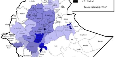 Etiòpia densitat de població mapa