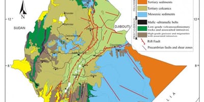 Mapa d'Etiòpia recursos naturals