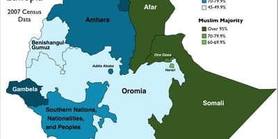 Mapa d'Etiòpia religió