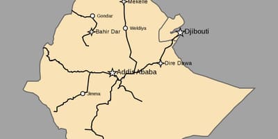 Mapa d'Etiòpia tren