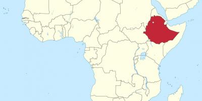 Mapa d'àfrica mostrant Etiòpia